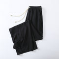 cotton silk high-waisted wide-leg pants for women, loose artificial cotton thin versatile thin trous