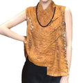 Summer New Chinese Retro Sleeveless Stand Collar Diagonal Placket Frog Button Shirt + Tee