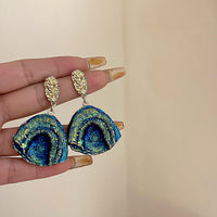 银针 - Blue扇形Earrings