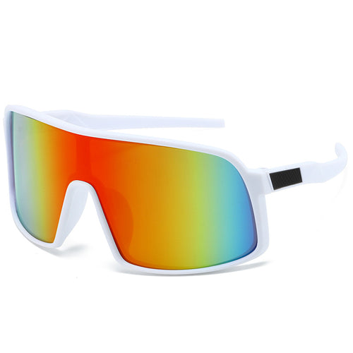 Polarized Sport Women Western Fashionable Windproof Outdoor Riding Sunglasses One-Piece Iridescent Men Trendy Fishing Glasses
