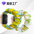 Fits apple iwatch Band Overseas Polyester Printed Cartoon Water Fruit S8 Large Cord Apple Hair Tie Band