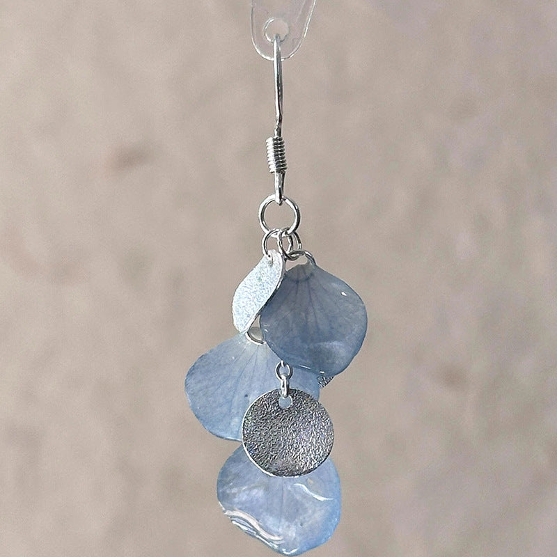 Blue Gradient Shell Round Earrings - view 4