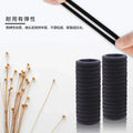 Black Wool Scarf Ring Elastic High-Stretch Force Durable Hair String Seamless Invisible Simple Ponytail Hair Tie