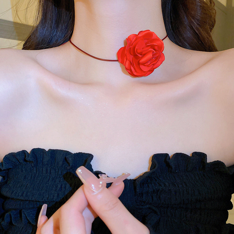 French Rose Ribbon Choker Necklace - view 8