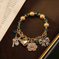 Vintage Rhinestone Flower Stud Fashionable Personality Accessory Set Imperial Western Retro Elegant Drop