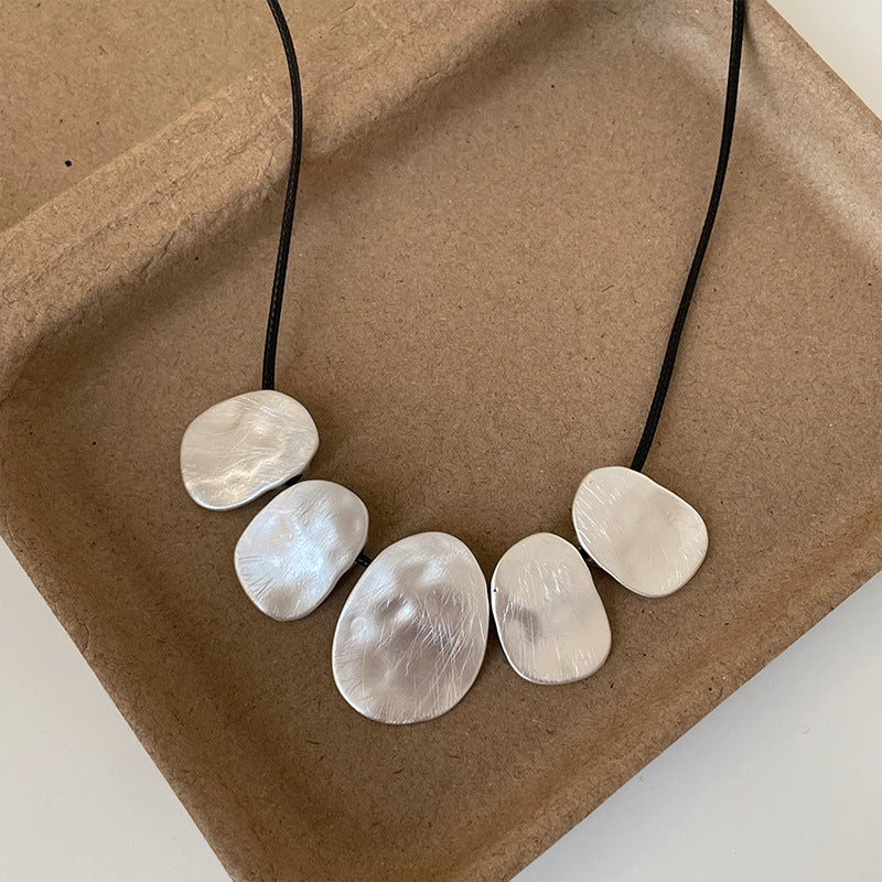 Irregular Geometric Adjustable Cord Necklace - view 2