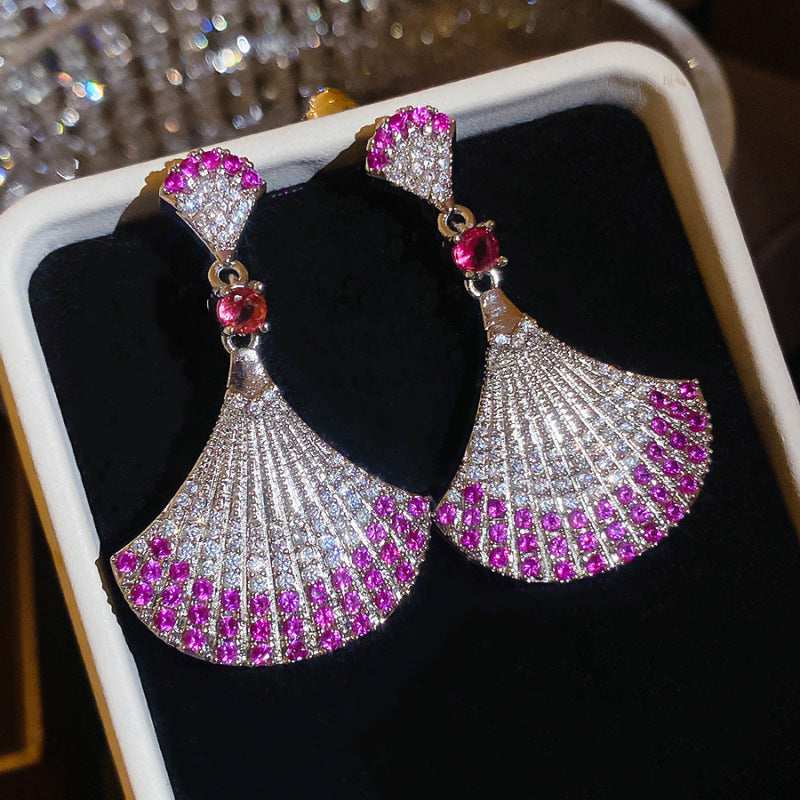 Rhinestone Flower Pearl Statement Earrings - view 10