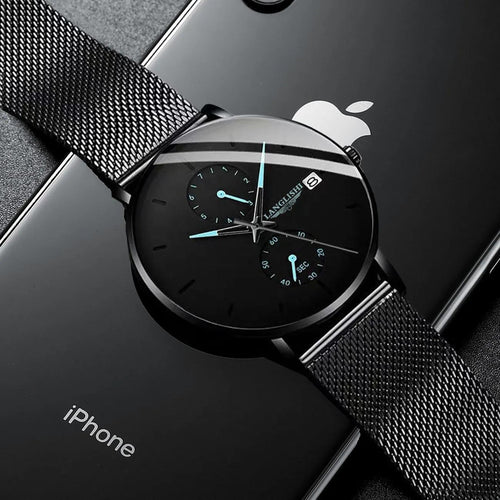 Longines New Mens Watch Men Student Waterproof Glow Date Quartz Watch Ultra Thin Korean Drop Ship