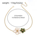 EU/US Import Accessory Elegant Colorful Droplet Oil Flower Pendant Necklace Fresh Sweet Petal Clavicle Chain Necklace
