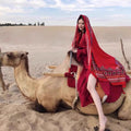 Women's Ethnic Shawl + Cape 2026 - Red
