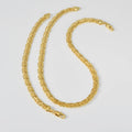 Western Fashionable Bead Gem Jewelry Coin Band Shape Spliced Chain Unisex Hip-hop Necklace Bracelet Set