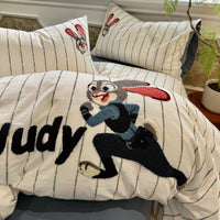 Happy Bunny / 0.9m Bed - 3-Piece Flat Sheet - Fits 150x200cm Duvet