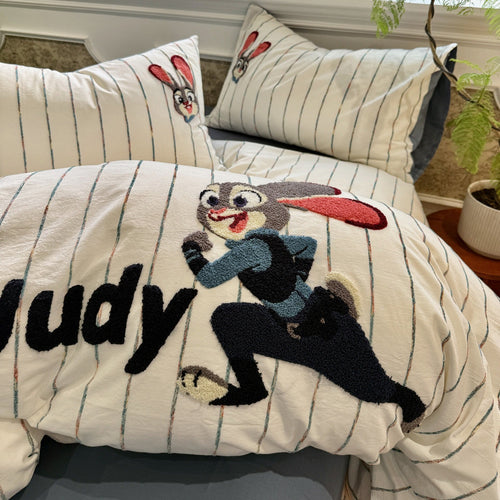 Happy Bunny Brushed Cotton 4-Piece Bedding Set