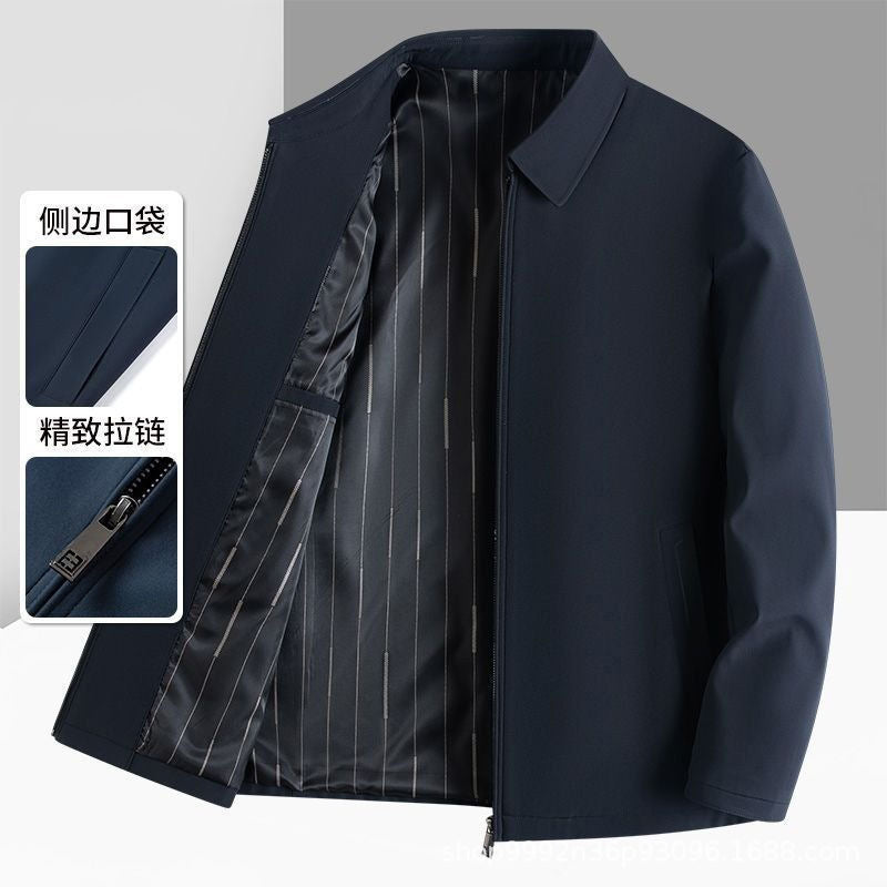 on behalf of spring and autumn coats, middle-aged and elderly men's lapel jackets, autumn dad and el