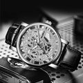 New Watch Men Clear Base Cutout Imit. Mechanical Watch Men Belt Quartz Watch In Stock Watch Wholesale