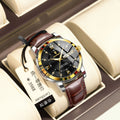 Swiss Brand New Leather Band Mens Watch Glow Pair Date Watch Live Export Bestseller Drop Ship