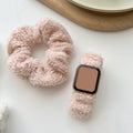 For appleiwatch Watch Band s87 Overseas Spring/Fall Winter Stretch Hair Tie Teddy Wool Combo Band