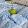 小清新全棉水洗棉四件套100纯棉被套床单床笠学生学校宿舍三件套