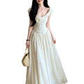 Victoria Style Heavy Embroidery Camisole Dress, French Elegant