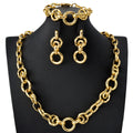Overseas Fashionable Commute Simple Style Geometric Jewelry Set Western Personality Versatile Premium Bracelet Necklace Earrings Set