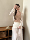 夏季轻薄法式蕾丝吊带背心温柔v领大露背中长款可外穿文胸269#