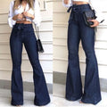 Tie-Front High Waist Flared Wide Leg Pants + Pants