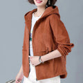 Women's Fall-Winter Korean Fashion Plus Size Loose Cropped Hoodie + Jacket 2026 - Blue
