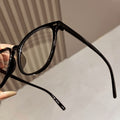 Big Frame Anti-Blue Plano Women Can Fit Prescription Personality Retro Glasses Square Frame Bare Face Wear Jewelry Glasses Frame