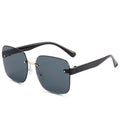 New Overseas Rimless Beveled Women Ocean Lens Sunglasses Fashionable Big Frame Sunshade UV-Proof Sunglasses Wholesale