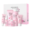 跨境LAIKOU樱花护肤六件套洁面精华液眼霜面霜爽肤水sunscreen