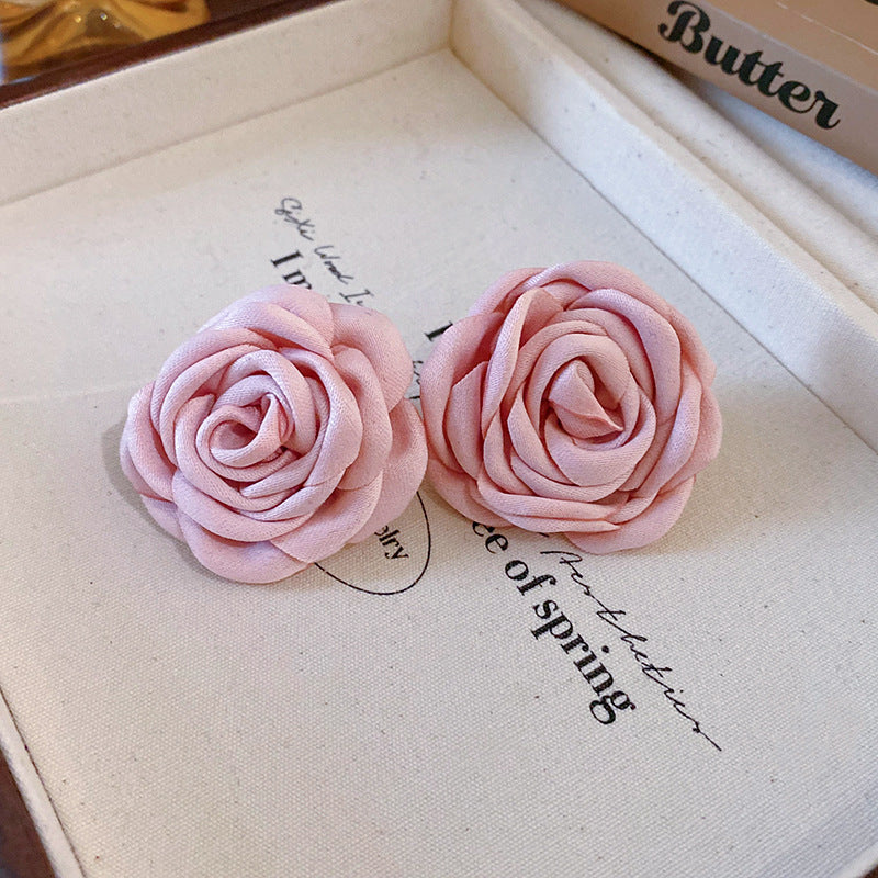 French Fabric Flower Pearl Jewelry Set - view 10