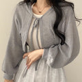 Women's Korean Chic Lantern Sleeve Short Cardigan