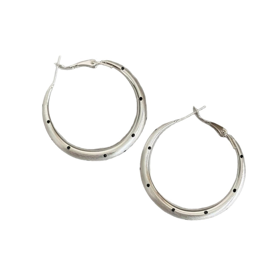 French Enamel Polka Dot Geometric Earrings - view 5