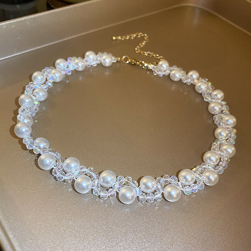 French Zircon Teardrop Pearl Necklace - view 11