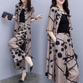 Summer Slimming Plus Size Loose Wide Leg Pants + Cardigan + Top 2-Piece Set