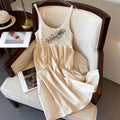 Bohemian Ethnic Style Embroidered Camisole Mid-Length Dress