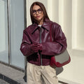 Women's Fall-Winter Fashion Loose Jacket + Coat 2026 | Trendy Jacket - Wine Red