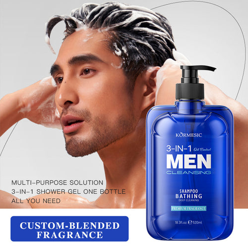 KORMESIC男士三合一深层清洁沐浴露Shower gel跨境外贸厂家批发
