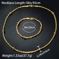 2025 Summer New Western Trendy Chain Metal Thick Copper Gold Plated Bracelet Clavicle Chain Bracelet Necklace Set