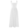 A588DS Square Collar Sleeveless Camisole Long Dress