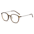 Retro Presbyopia Glasses Round Tortoise Shell Frame Influencer Unisex Older Adults One Lens Hand Machine Anti-Blue-Light Reading
