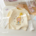 Girls' 3D Bow Faux Layered Cartoon T-Shirt