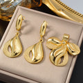 Overseas Western Gold Plated Small Leaves One Leaf Student Fortune Women Jewelry Quality Pendant Necklace Earrings Set Present Jewelry