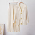 Fall Casual Fashion Cardigan + Pants + Top 2-Piece Set