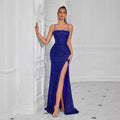 Women's Strapless Spaghetti Strap Sequin Slim Fit Classic Premium Socialite E...