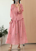 Women's Ethnic Gentle Embroidered Skirt Set 2026 | Summer Mini Skirt - Off White