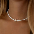 EU/US Import Couples Wave Longines Beige Fashionable Choker Hand Beaded Clavicle Chain Niche Personality Starfish Pendant
