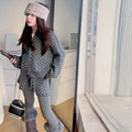 Girls' Polka Dot Knit Hoodie Zip Jacket Set