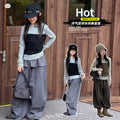 Girls' Faux Layered Tee & Diaper-Look Pants Set