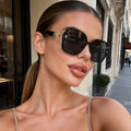 Big Frame Metal Women Sunglasses Western Fashionable Versatile Sunglasses UV-Proof Sunshade Women Sunglasses Premium